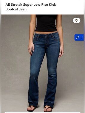 American Eagle Outfitters super low-rise kick boot jeans